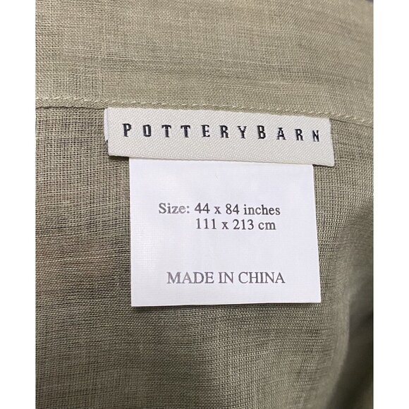 Pottery Barn Sheer Curtain Panels Classic Voile Drapes Set 2 Green 44x84 Pair - Picture 6 of 7